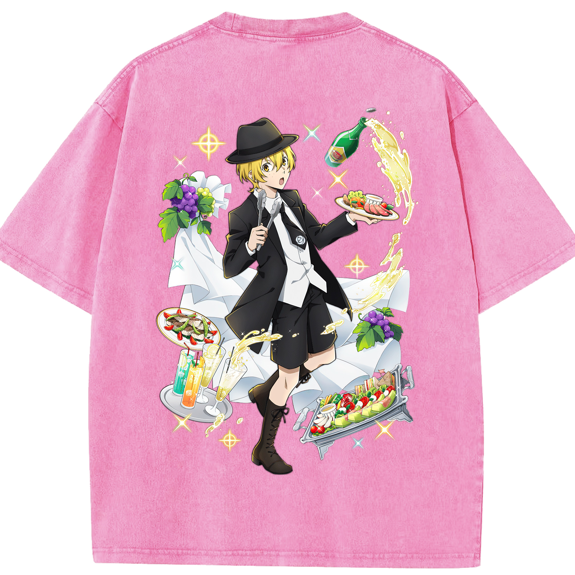 （画像用） 文豪ストレイドッグス Bungo Stray Dogs 綿100% ヴィンテージ風 半袖Tシャツ（背面プリント）